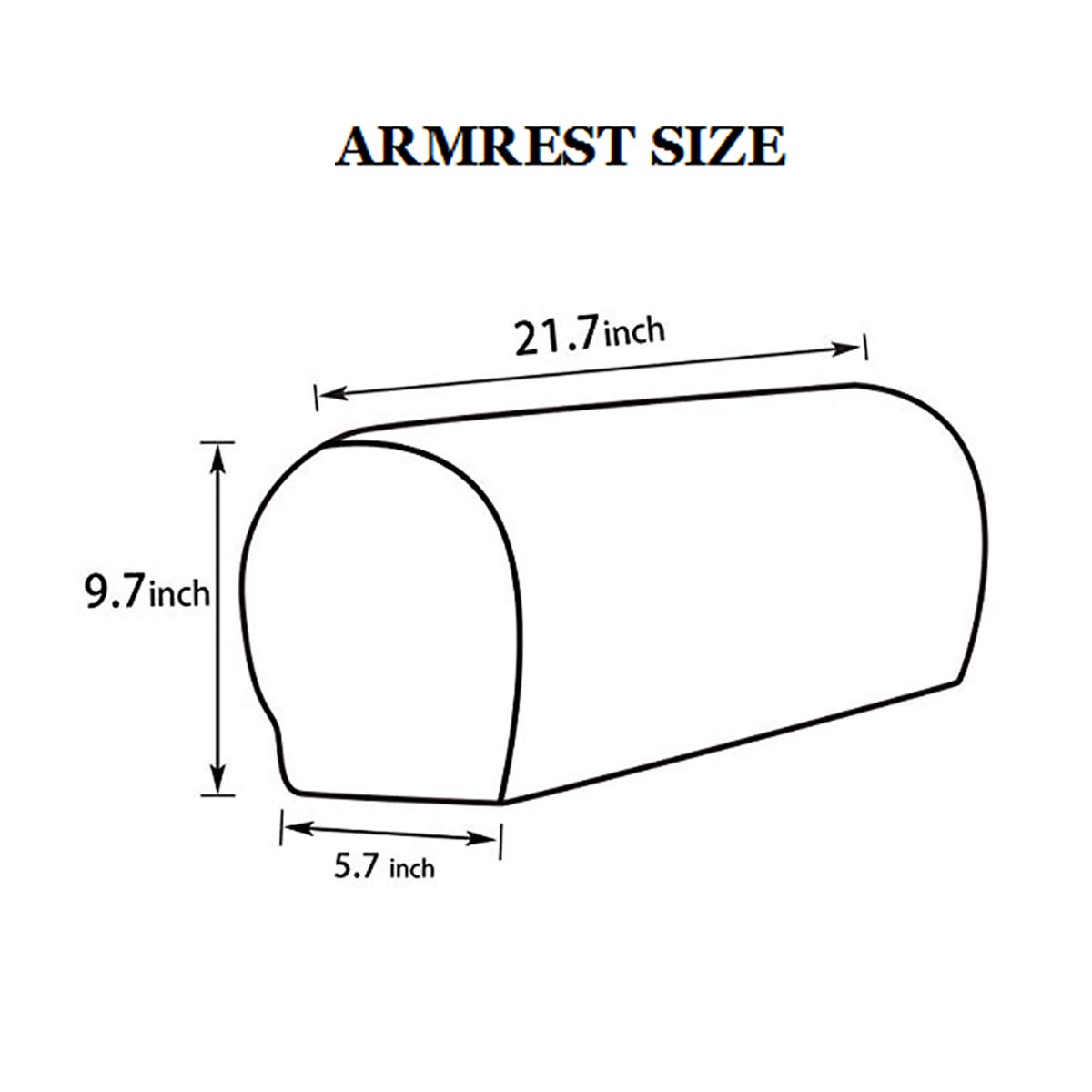 Jacalee Spandex Stretch Fabric Armrest Covers Anti-Slip Furniture Protector Sofa Armchair Slipcovers for Recliner Sofa Set of 2 (Black)