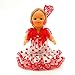 Folk Artesanía Muñeca artesana de 15 cm con Vestido Regional típico Andaluza Peineta (Negro Lunar Rojo)