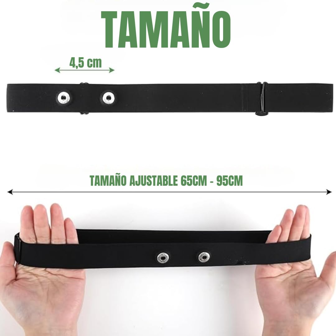 Genérico Recambio pulsometro banda pectoral | Banda Pulsometro para Sensor Frecuencia Cardiaca Compatible para el Pecho | Cinta de Pecho Ajustable para medir el Ritmo cardíaco
