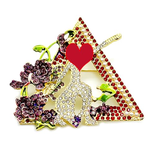 Elegant Rhinestone Metal Enamel Sorority Jewelry girl flower brooch pin