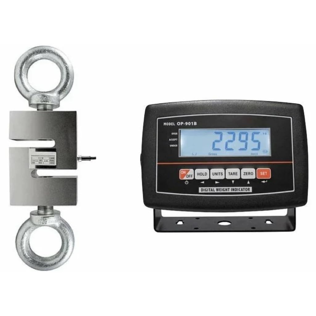 Liberty LS-926 Hanging Scale (S-Type) Used for Tension & Compression with Size 1000 lb x 0.1 lb, LCD Display