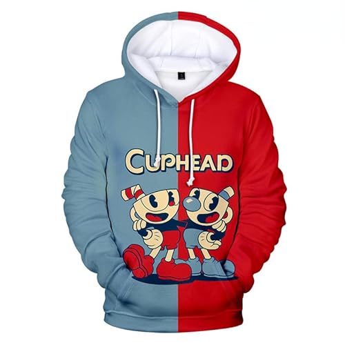 SONNIGPLUS 2022 The Cuphead Show Sudadera con Capucha Cosplay Casual Harajuku Pullover para Regalo De Cumpleaños Niños Niñas 4-14T Cover