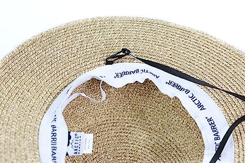 Arctic Barrier Men’s Lifeguard Straw Hat Wide Brim Beach Sun Hat Upf40+ Adjustable Size With Removable Strap Natural #TOP2