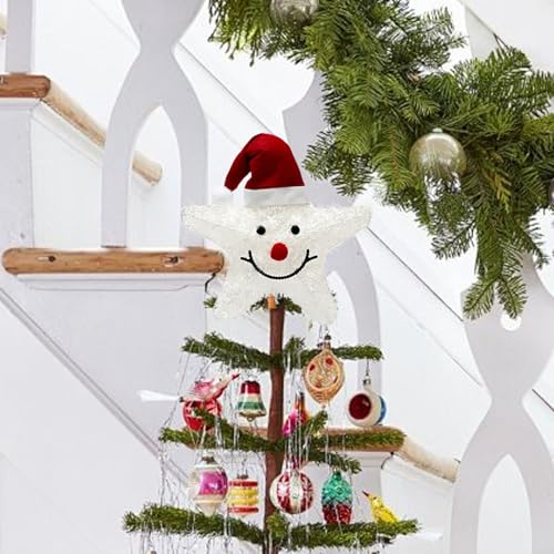 Estrella iluminada copos de árbol de Navidad con luces LED de decoración interior 4