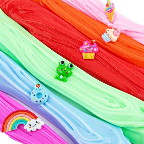 18 x 80 mL Big Premade Slime Kit - 48 FL OZ Slime with 6 Butter, 6 Cloud & 6 Clear Crystal Slimes Varieties - Party Favors for Kids, 56 Pcs Slimes Pack with Jelly Cube Add-ins - image 5