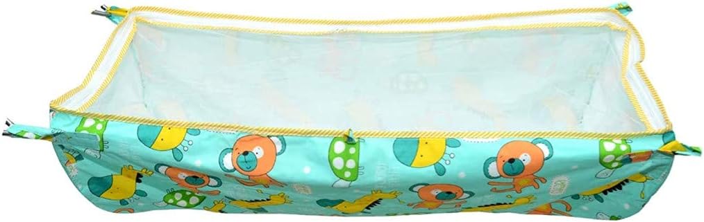Sunflower Soft Cloth Swing Baby Cradle/Ghodiyu/Khoyu Hammock in Cool Cotton with Net, Blue