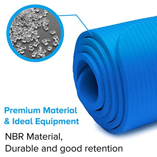 Yoga Mat Unisex Non-Slip Thick Foam Fitness Exercise Mat (10Mm) Comes With Carrying Strap Lightweight Home Gym Workout Equipment For Yoga, Pilates, Stretching, Gymnastics Training & Camping - 4