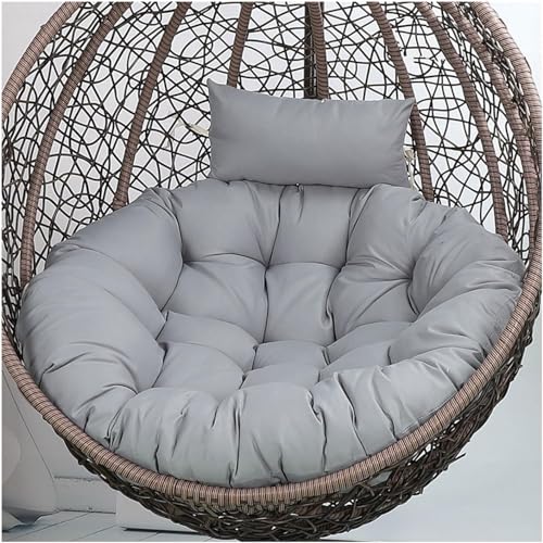 MOFIC Swing Chair Cushion, Soft Thicken Hanging Chair Cushion Pad with Pillow for Outdoor Indoor, Egg Hanging Basket Chair Cushions, Egg Chair Cushion Replacement, Seat Cushion Only (Grey)