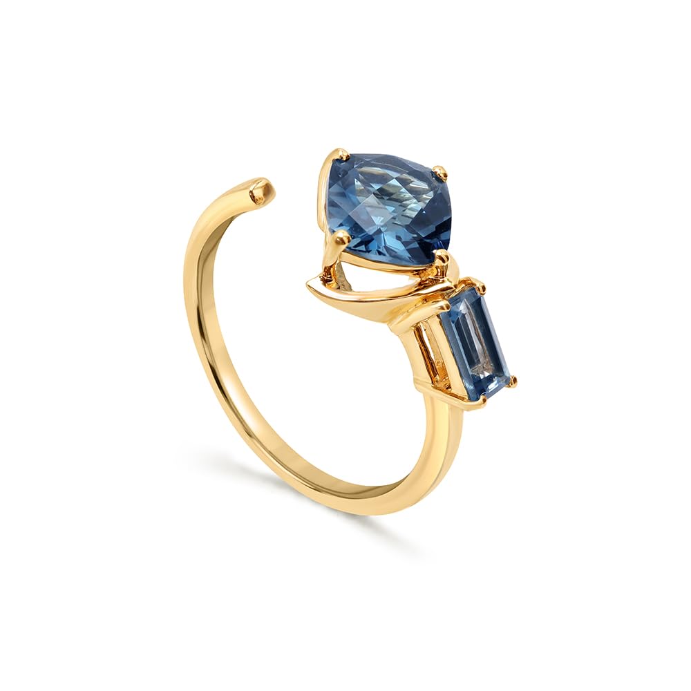 Mia by TanishqScarlet 14KT London Blue Topaz Finger Ring
