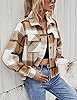 UANEO Womens Cropped Plaid Shacket Button Down Sho... #5
