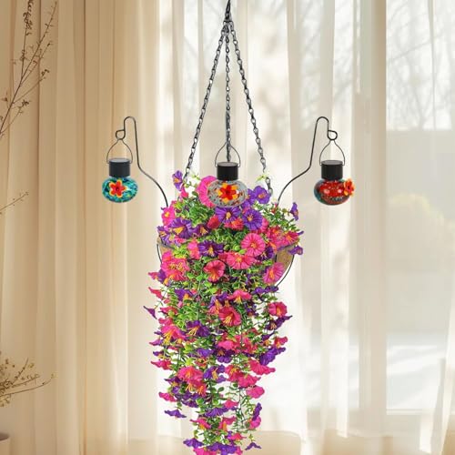 Mangeoire oiseaux et fleurs artificielles d'extérieur suspendues pour calopsitte et conure
