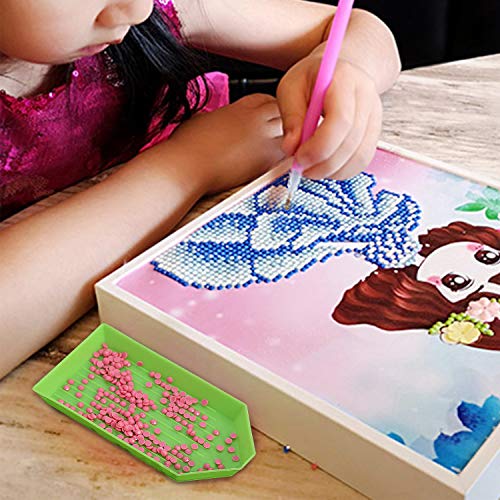 Sorting Trays,100 Pieces Plastic Bead Sorting Trays Diamond Rhinestone Tray Diamond Painting Tray Cross Stitch Nail Art Tray Sorting Storage Plates Tray For Craft And Diy Needs (Green) #TOP1