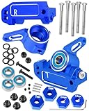  RCMYou RC Alluminio Caster Block & Blocchi Sterzo Aggiornamenti Parte per 1/10 Slash VXL 2WD/Stampede VXL 2WD/Rustler VXL 2WD/Bandit VXL 2WD, w/Cuscinetto, Blu Navy
