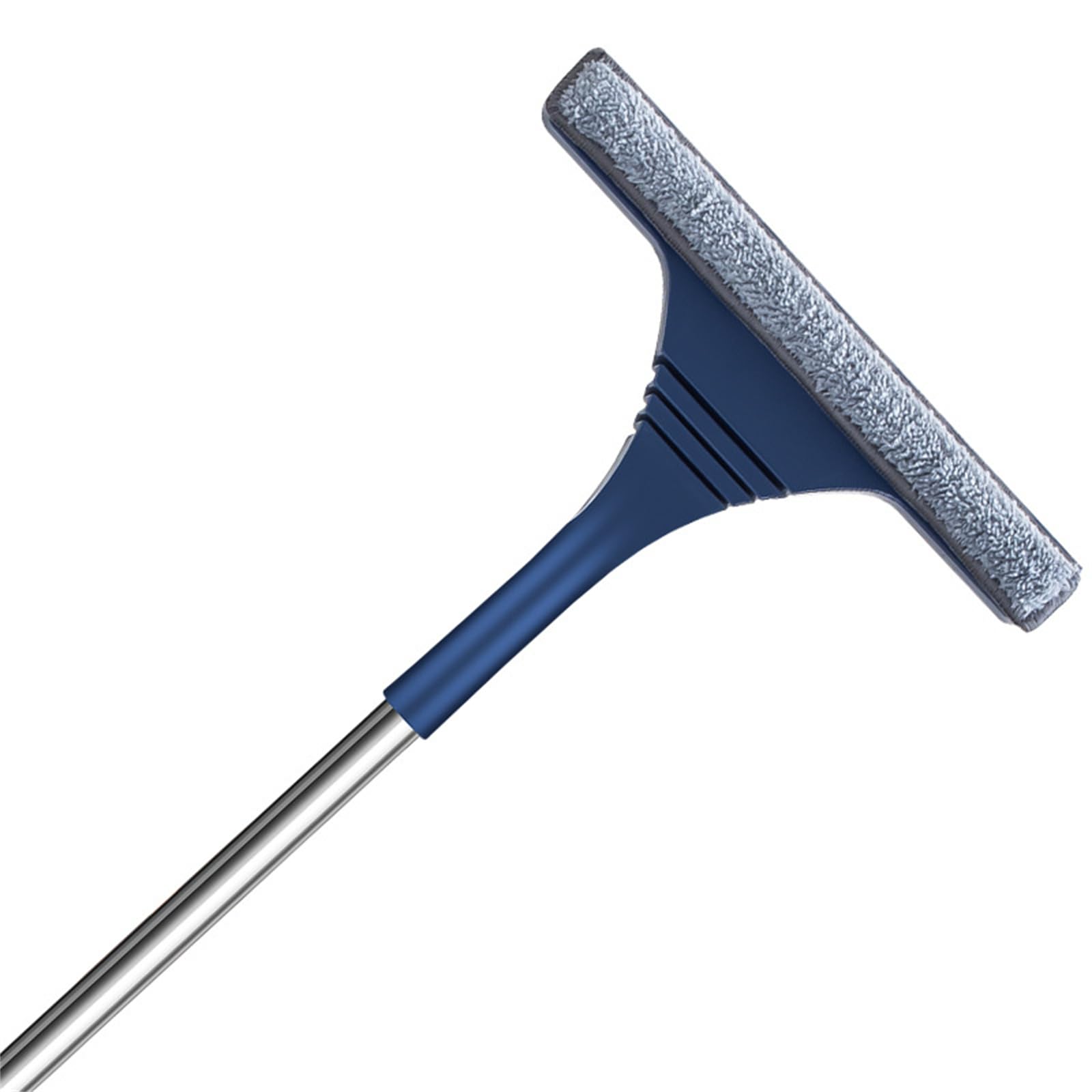 Window Squeegee with Long Handle 2 in 1 Window Cleaning Brush Rubber Scrubber Shower Door Car Windshield Wipers Tool Shower Scrubber
