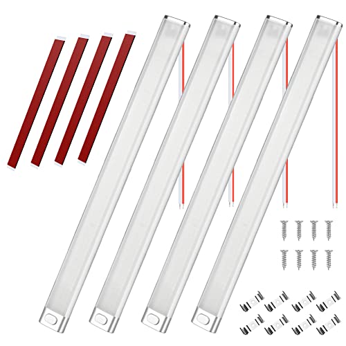 URAQT 168 LED Innenbeluchtung,4 Stück LED Leiste 2000LM 10W 12V Led Lampe Wohnmobil Innenlichtleiste KFZ Beleuchtung Leiste mit Schalter für Auto Wohnmobil Van Bus Caravan Boat Küche Bad Bar LKW