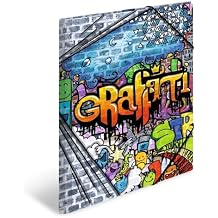 HERMA 19239 Sammelmappe DIN A3 ArtLine Graffiti, stabiler Kunststoff, Ordnungsmappe mit farbig bedruckten Innenklappen und Gummizug, Zeichenmappe fur Kinder, Madchen und Jungen