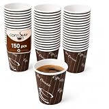 COFFISANO Set mit 150 Kaffeegläsern + 150 Rührstäbchen, 90 mm, Einweg-Set aus Birkenholz und 80 ml, für Espresso, Restaurants, Büro, Sport, Bar (150 + 150)