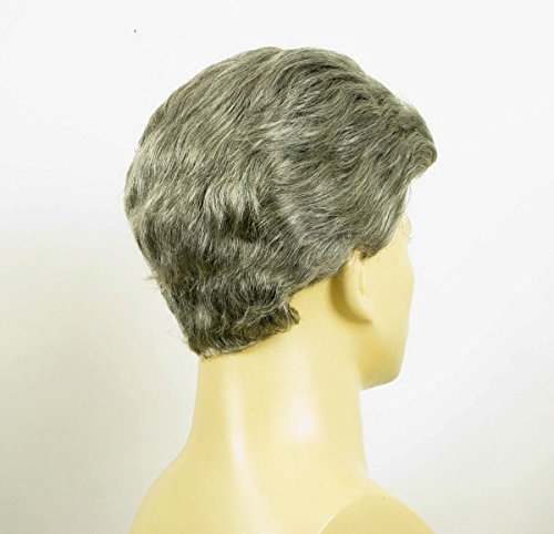Perruque Homme Grise Poivre Et Sel - 100% Cheveux Naturels, Bonnet Moyen - Ref DANY44, Neuf Avec étiquettes