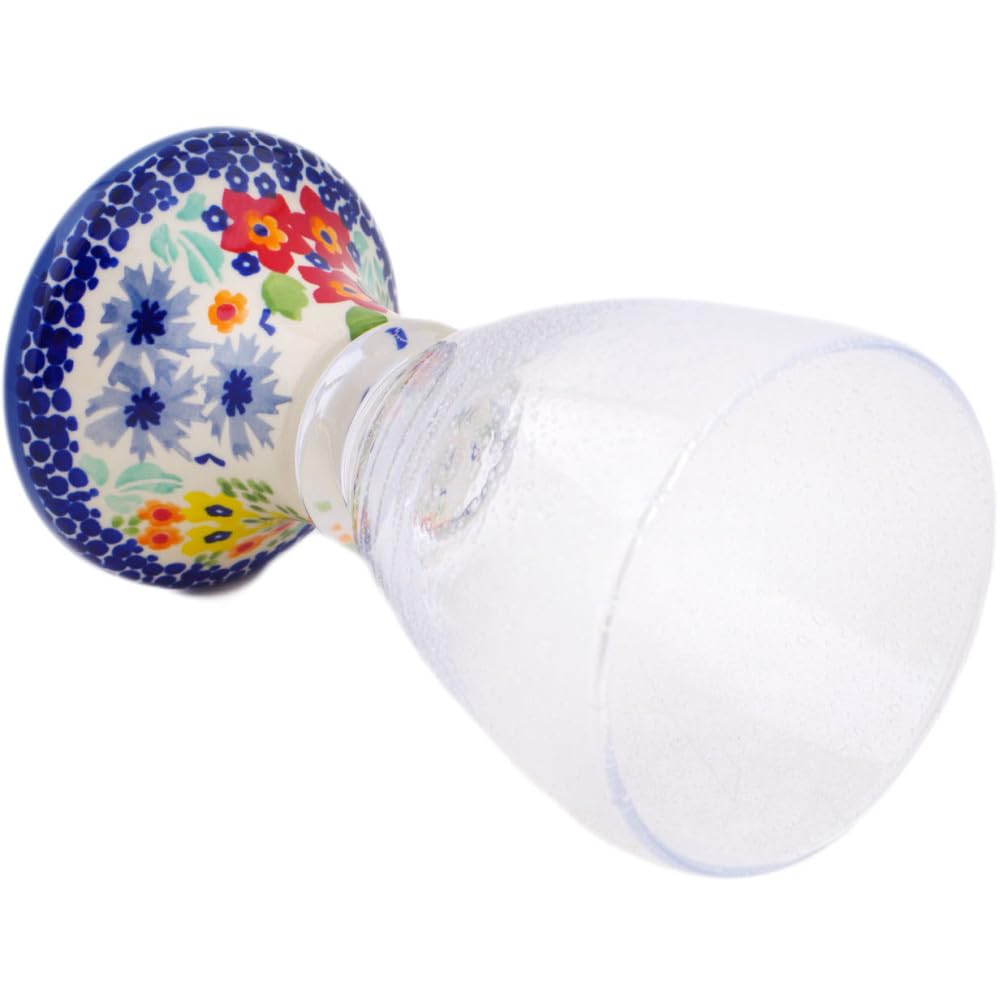 Authentic Polish Pottery Goblet Signature UNIKAT in Vibrant Hanging Garden Design Handmade in Boles?awiec Poland + Certificate of Authenticity