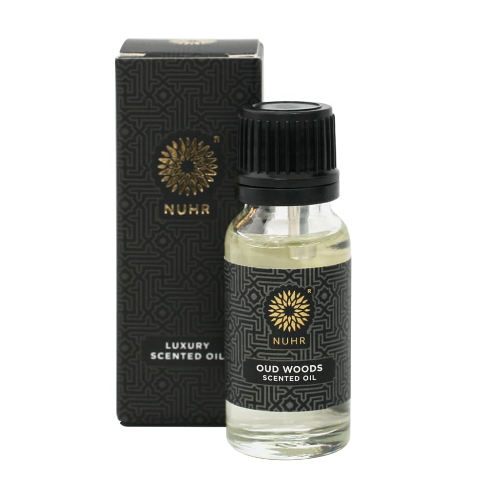 NUHR Home Oud Fragrance Oil for Reed Diffuser Luxury Oud Woods Room Diffuser Oil Refill with Rattan Reed Diffuser Sticks Premium Scented Oil for Diffuser 200ml
