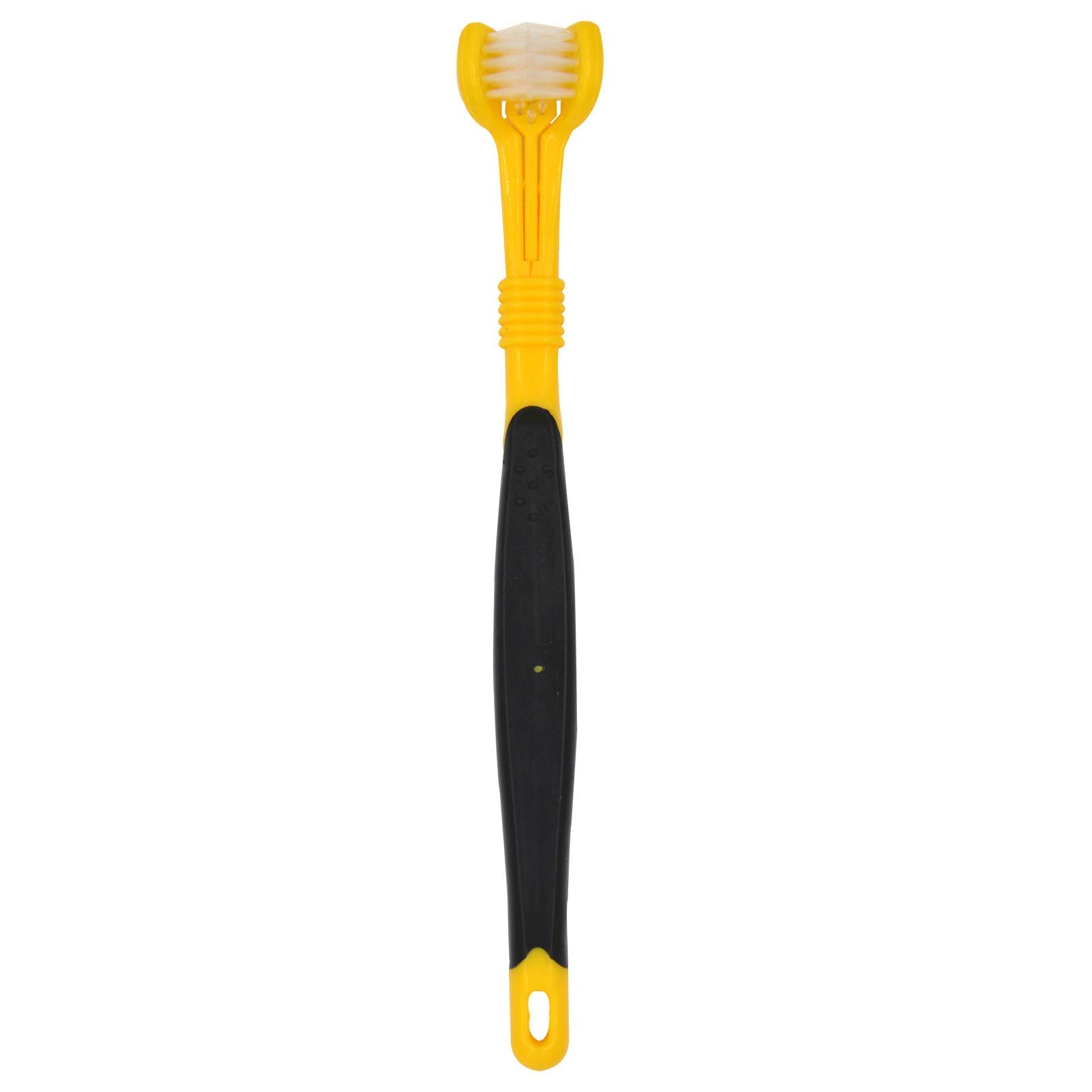 OperSeven Dog Toothbrushs, 2pcs Blue Yellow, Suitable for Adult Dogs, Three Sided Design for Easy Teeth Cleaning 1