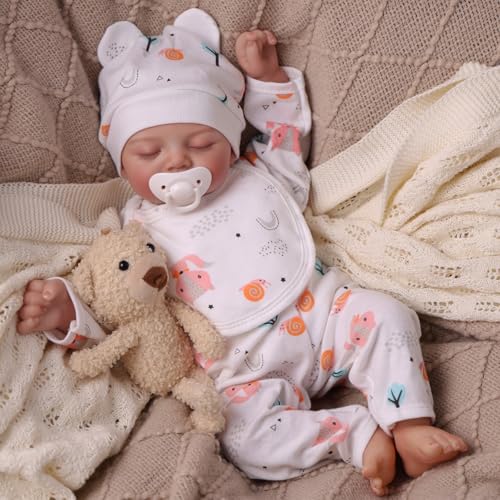 Muñeca Bebé Reborn de Vinilo 17 pulgadas con Accesorios miniatura 4