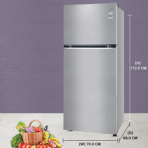 Image of LG 380 L 2 Star Frost-Free Smart Inverter Double Door Refrigerator (GL-S412SPZY, Shiny Steel, Convertible, Gross Volume- 408 L)