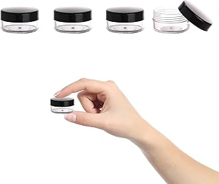 Sample Pots for Cosmetics, 4 PCS 10 Gram Small Pots with Lids, Make up Pots, Little Pots with Lid Sample Jars with Lids Plastic Makeup Sample Containers BPA Free Makeup Pot