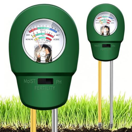 Gokemuak 2 Piezas 3 en 1 Medidor Humedad Plantas Medidor Ph Tierra Jardineria Medidor Ph Suelo para Plantas de Maceta Grandes de Libre, Flores, jardinería