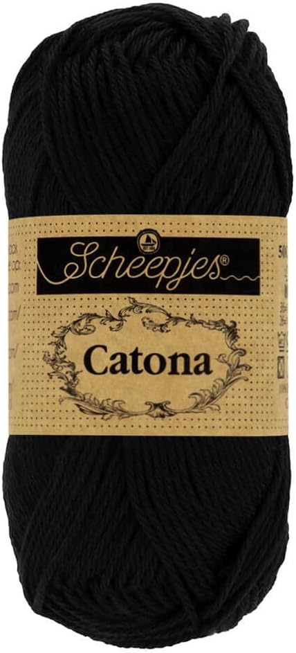 Scheepjes - Scheepjes Catona 110 Jet Black Yarn - 1x25g