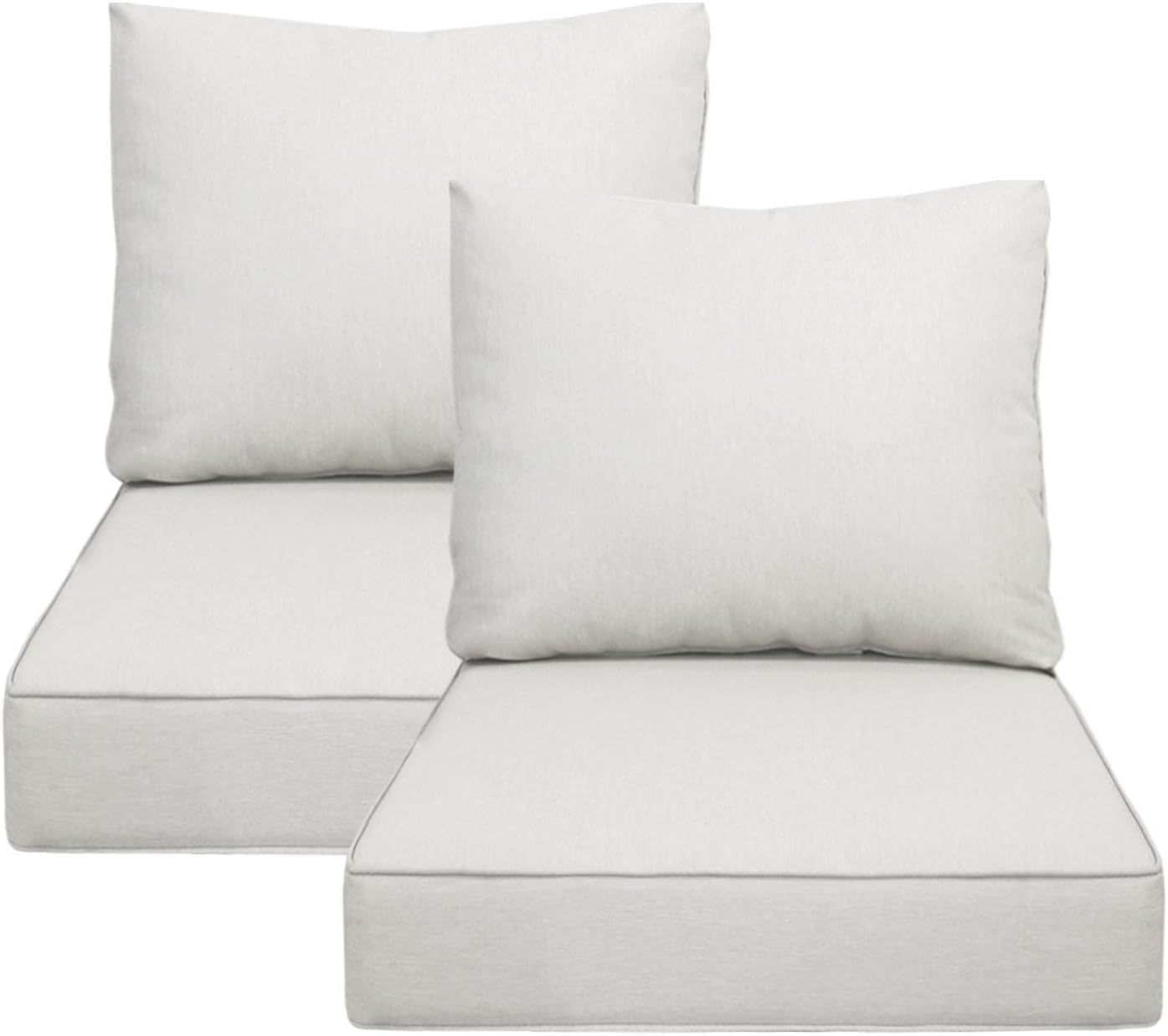 23.5x25 inch Outdoor/Indoor Deep Seat Patio Cushions Set of 2 Deep Seat Bottom Resilient Foam Filling Water Repellent Stain-Resistant UV Resistant Weather Resistant Almond Almond Water-repellent 23.5"x25"x5.1" 2sets