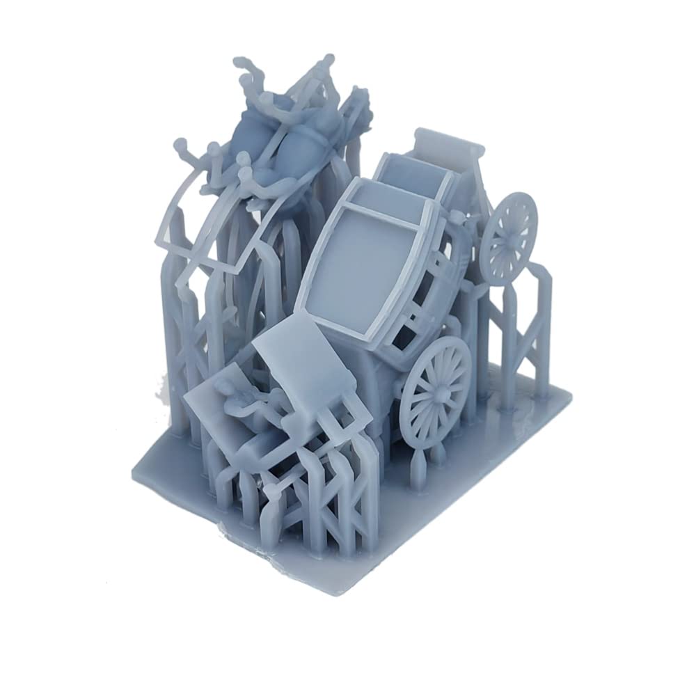 Outland Models Miniature Vieux Ouest Carrosse à cheval 2 chevaux 1:87