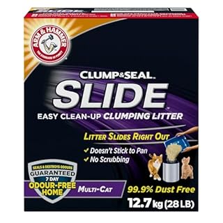 Arm & Hammer Slide Clumping Cat Litter, Multi-Cat Clay, Effortless Clean, 7-Day Odour Control, Dust-Free, Low-Tracking, Rock-Hard Clumps, Baking Soda Power, 12.7 kg