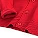chickiddos Unisex Uniform Cardigan for Girls Boys, Button Down V-Neck Long Sleeve Cotton Sweaters for 5-14Y (US, Age, 9 Years, 10 Years, RED)