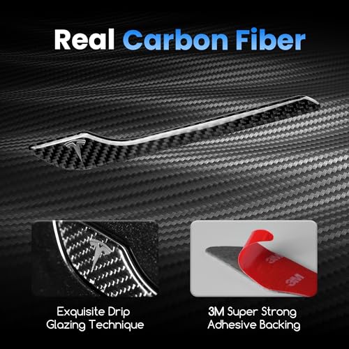 Polwlamks 4 Pack Door Handle Cover Fits Model Y/Model 3, Real Carbon Fiber 3D Handle Cover Sticker, Tesla Door Handle Protector Wrap Covers with 3M Self-Adhesive Backing, Tesla Exterior Accessories by Powlamks - Used condition - Image 3