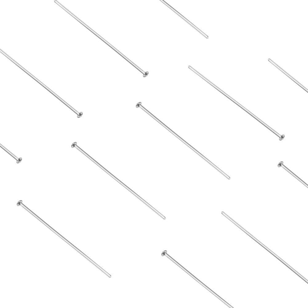 LiQunSweet 500 pcs 304 Stainless Steel Flat Head Pins for Jewelry Making DIY Findings Accessories 0.6mm(22-Gauge) - 30mm(1.18 inch) Length