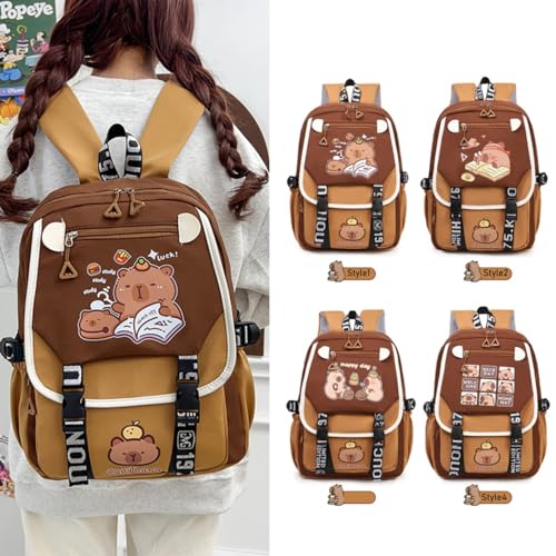Image of Tinytot 30 Litre, Japanese Korean Style Capybara Niche College Students Light weight School bag Women's Travel Backpack