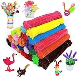 HRKVSK 300 Stück Pfeifenreiniger Schwarz zum Basteln, Bendable Pfeifenreiniger Chenilledraht, Bunt Biegeplüsch für Kreative DIY-Projekte und Basteldeko für Kinder(30 cm x 6 mm)