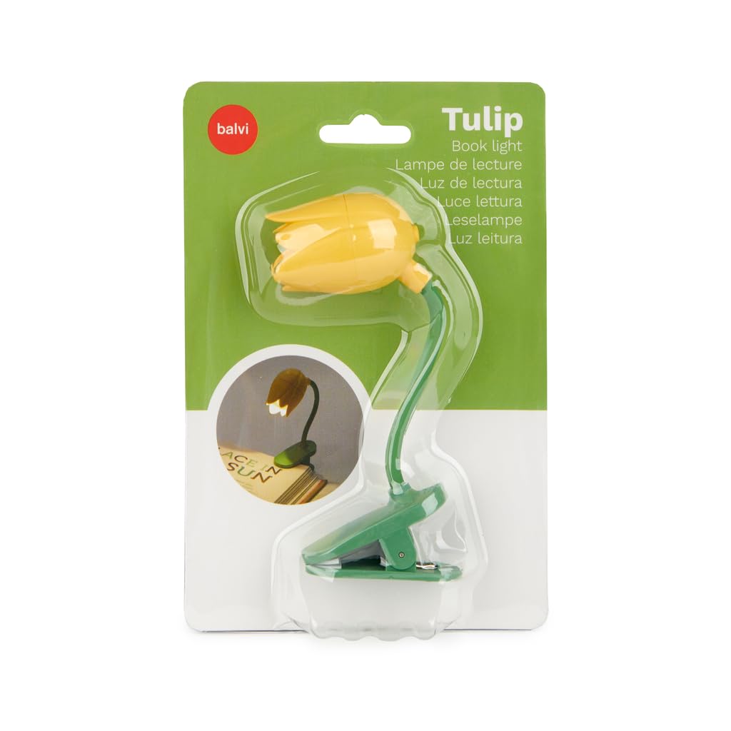 Balvi Lampada Lettura Tulip Giallo con Clip