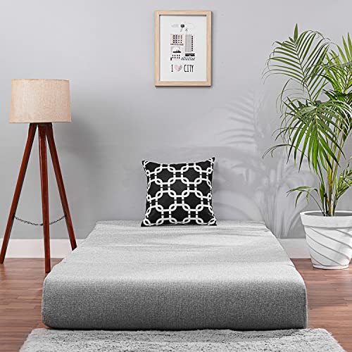 Image of Convertible Fabric Sofa Cum Bed | Foldable Double Foam & Washable Cover with Cushions | Modern Design Use Living Room & Guest Room (Silver-Multi-Chain, 3X6 Ft)