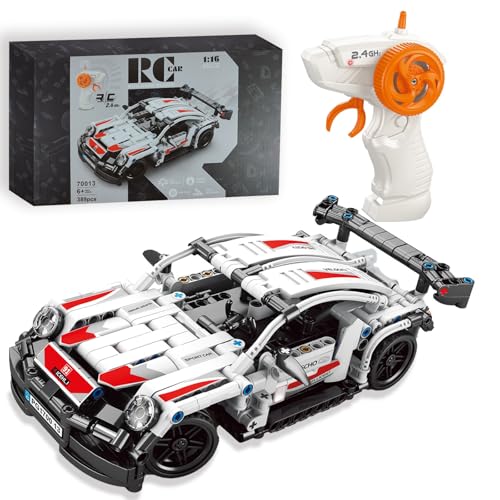 Voiture Rc F1 À Partir De 8 Ans Compatible avec Lego Technic, Modèle Blanc 389 Pièces 1:16 avec Télécommande 2,4g Hz, Cadeau d'anniversaire Parfait pour...