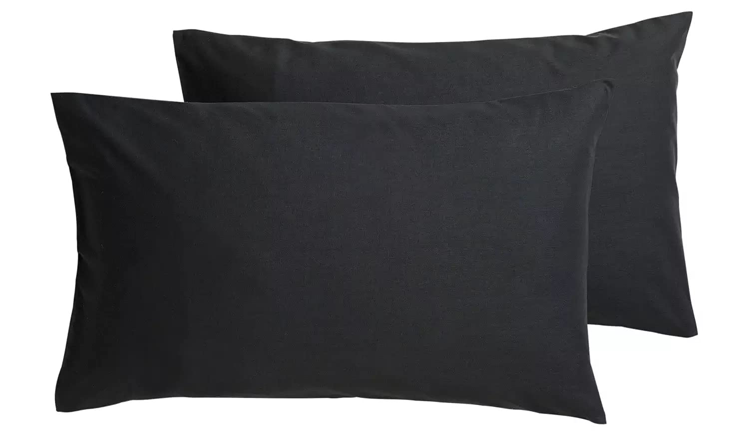 300 Thread Count 100% Pure Egyptian Cotton Pillowcase Pair (Black, Pair Of Pillowcases: 50x75cm)