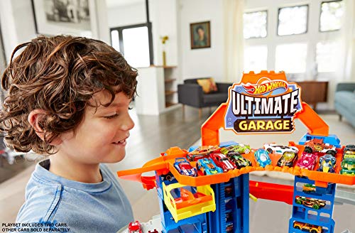 Hot Wheels Ultimate Garage, garaje y pista para coches de juguete (Mattel GJL14)