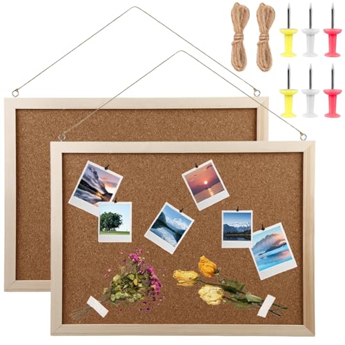 JOIKIT 4er Set Korkpinnwände 30x40 Cm – Natürliche Pinnwand Mit Holzrahmen Für Büro & Zuhause