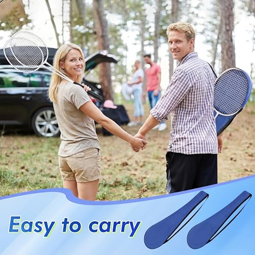 Chitidr 40 Pcs Badminton Rackets Set with Shuttlecocks and Carrying Bags, Sturdy Lightweight Badminton Rackets Racquet for Adults Beginners Indoor Outdoor Backyards (White,Black) - Thumbnail 5
