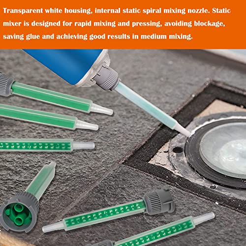 Hezhou 20 Stück MBQ05-16L Statikmischer 1:1 Applikator-Verhältnis Mischdüsen Statikmischer AB Klebstoff Mischrohr Mischertülle Harzmischer Düsen für Mix Pistolenapplikator für 50 ml AB Klebekartusche
