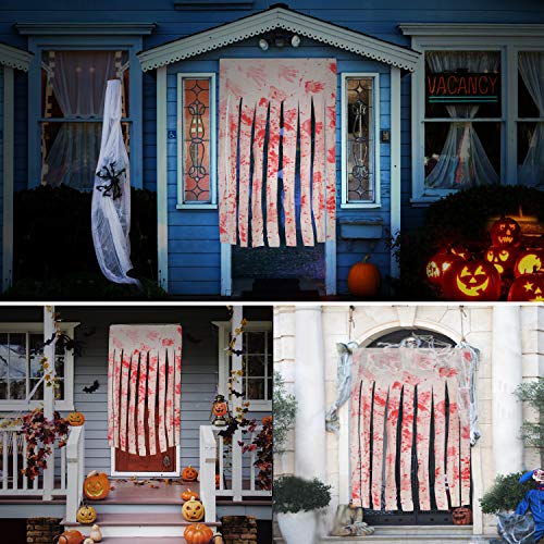 2 Pack Door Curtain Decoration With Bloody Hand Prints Bloody Doorway Curtain Creepy Cloth Haunted House Horror Decoration For Halloween Theme Party1 #TOP4