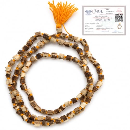 Image of Tulsi Mala Original 108 Beads | Tulsi Mala for Neck Women | Pure and Matural Tulasi Necklace with certificate of authenticity | Japa mala for Chanting and wearing