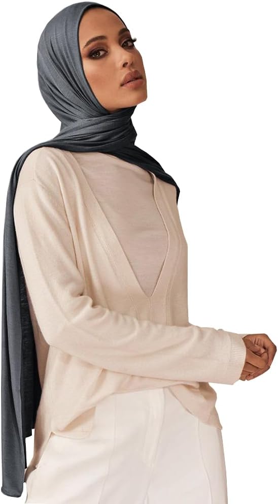Muslin Hijab Scarf for Women Long Headscarves Solid Head Wraps Soft Pashminas Shawls