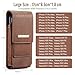 Phone Holster with Belt Clip for iPhone 17/16/15/14/13/12 Pro Max & Plus, Galaxy S25/S24/S23/S22 Ultra & Plus, Premium Leather Pouch with Card Holder, Magnetic Closure, Rugged Outdoor Case - L Brown